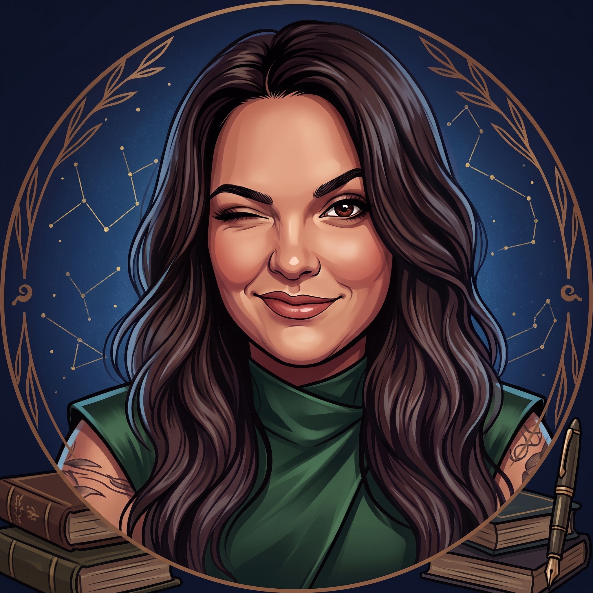 Illustrated portrait of author Summer Gale